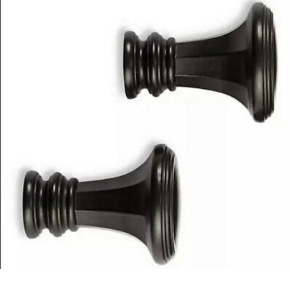 Curtain Rod Trumpet Finials in Matte Brown